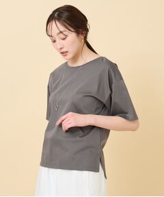 【接触冷感／抗菌防臭／洗える】アイスクリアコットン 5分袖Tシャツ