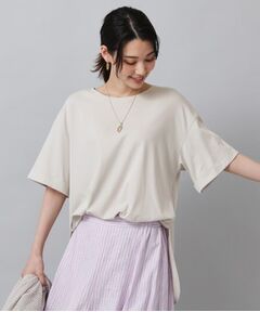 【コットン／ゆったりデザイン／ドライタッチ】Tシャツ型プルオーバー