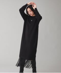 UNTITLED / アンタイトル ロング・マキシ丈ワンピース | 【TORRAZZO DONNA】ニット×フリンジレイヤードワンピース