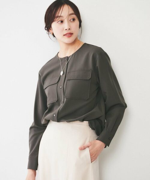 UNTITLED / アンタイトル シャツ・ブラウス | パッチ&フラップシャツ(チャコールグレー(014))