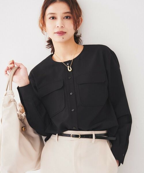 UNTITLED / アンタイトル シャツ・ブラウス | パッチ&フラップシャツ(ブラック(019))