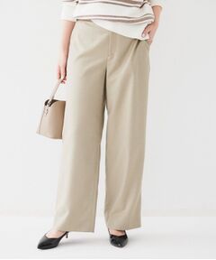 UNTITLED / アンタイトル パンツ | 【後ろウエストゴム/洗える】梳毛調ソフトワイドパンツ