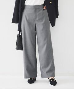 UNTITLED / アンタイトル パンツ | 【後ろウエストゴム/洗える】梳毛調ソフトワイドパンツ