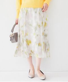 UNTITLED / アンタイトル スカート | 【後ろウエストゴム/花柄】ぼかしフラワー プリントスカート