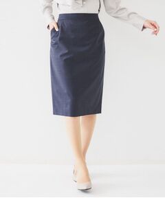 UNTITLED / アンタイトル ミニ・ひざ丈スカート | 【通勤スーツ】ウーステッド タイトスカート