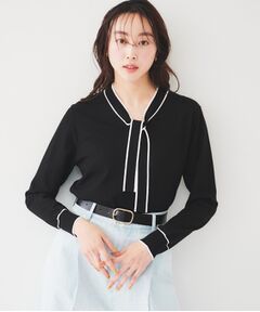 UNTITLED / アンタイトル ニット・セーター | 【アンサンブル可能】ボウタイ 配色プルオーバーニット