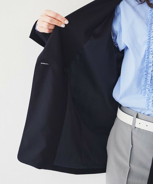 UNTITLED / アンタイトル テーラードジャケット | 【通勤/春の軽羽織り】サマーウール調 ダブルブレストジャケット | 詳細10