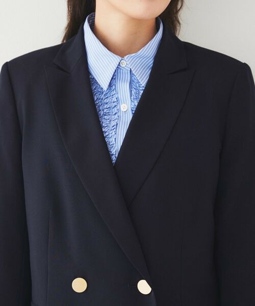 UNTITLED / アンタイトル テーラードジャケット | 【通勤/春の軽羽織り】サマーウール調 ダブルブレストジャケット | 詳細15