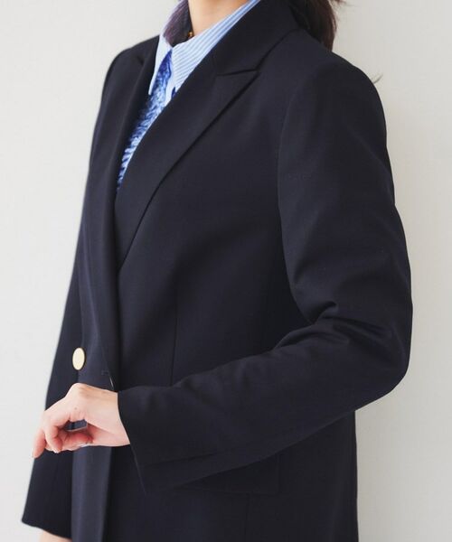 UNTITLED / アンタイトル テーラードジャケット | 【通勤/春の軽羽織り】サマーウール調 ダブルブレストジャケット | 詳細16