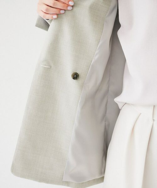 UNTITLED / アンタイトル テーラードジャケット | 【通勤/春の軽羽織り】サマーウール調 ダブルブレストジャケット | 詳細5