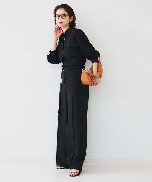 UNTITLED / アンタイトル サロペット・オールインワン | 【朝比奈 彩×Oggi×UNTITLED スペシャルコラボ】シャツカラーオールインワン（ブラック(019)）