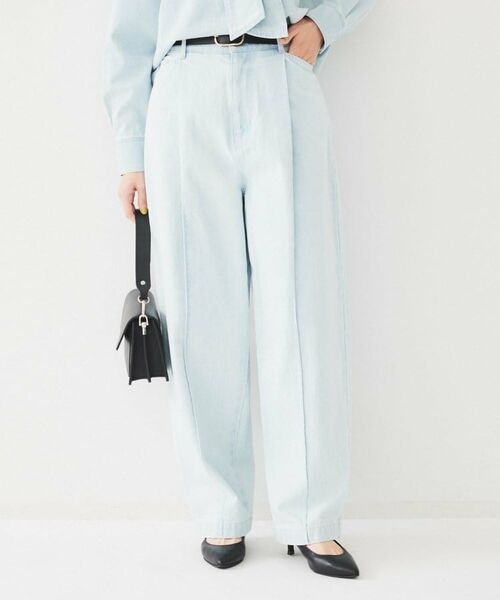 UNTITLED / アンタイトル デニムパンツ | カーブシルエット ワイドデニム(サックスブルー(090))