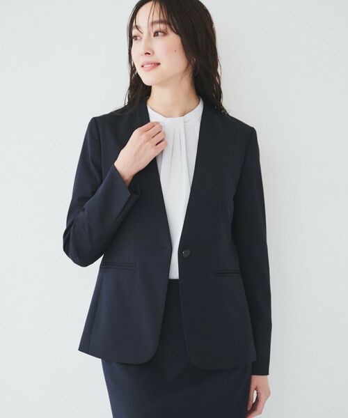 UNTITLED / アンタイトル ノーカラージャケット | レジェールギャバ 背抜きカラーレスジャケット | 詳細10