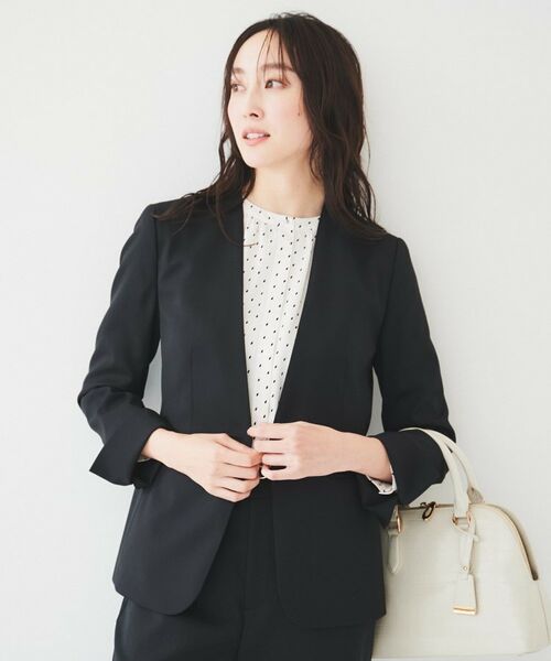 UNTITLED / アンタイトル ノーカラージャケット | レジェールギャバ 背抜きカラーレスジャケット | 詳細2