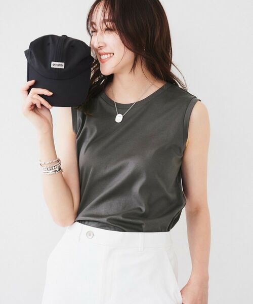 UNTITLED / アンタイトル カットソー | ノースリーブプルオーバー(チャコールグレー(014))