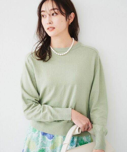 UNTITLED / アンタイトル ニット・セーター | 【アンサンブル可能/洗える】リネン混ベーシックプルオーバー | 詳細2