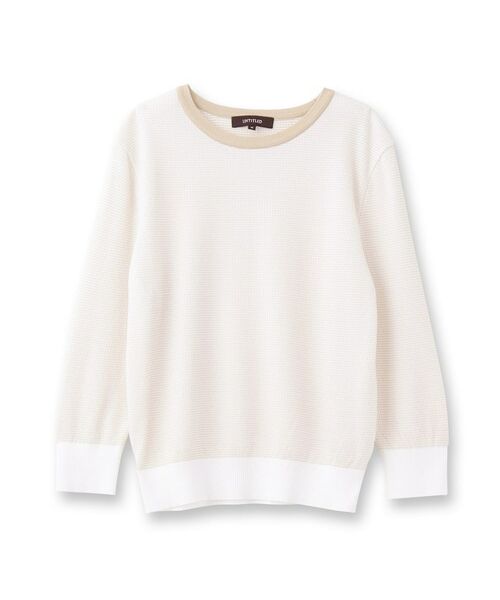 UNTITLED / アンタイトル ニット・セーター | 【配色カラー/アンサンブル可能】きれいめ七分袖ニット | 詳細1