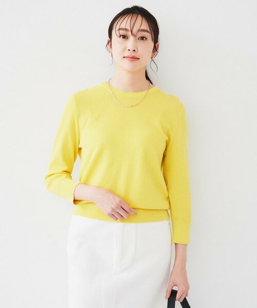 UNTITLED / アンタイトル ニット・セーター | 【配色カラー/アンサンブル可能】きれいめ七分袖ニット | 詳細2