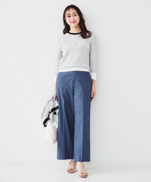 UNTITLED / アンタイトル ニット・セーター | 【配色カラー/アンサンブル可能】きれいめ七分袖ニット | 詳細8