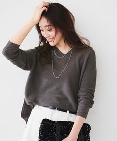 UNTITLED / アンタイトル ニット・セーター | 【体型カバー/清涼感】サイドスリット Vネックニット