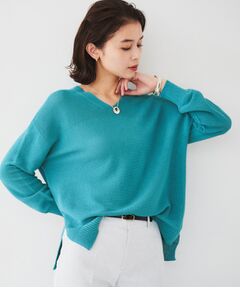 UNTITLED / アンタイトル ニット・セーター | 【体型カバー/清涼感】サイドスリット Vネックニット