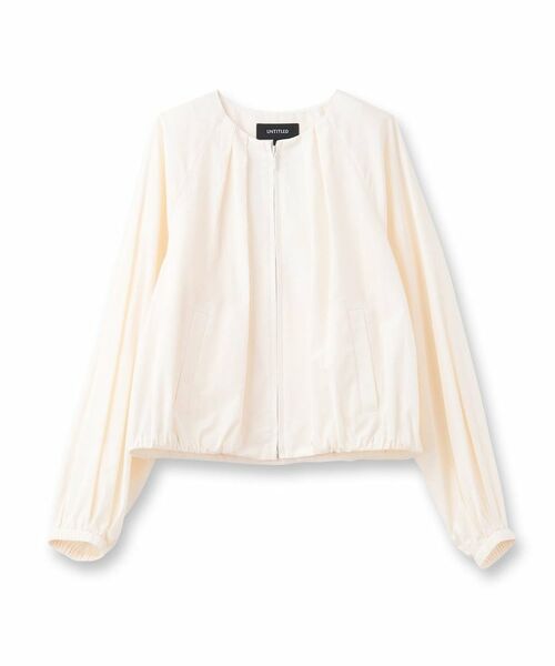 UNTITLED / アンタイトル レザーブルゾン・ジャケット | 【春の軽羽織り】ボリューム袖 ノーカラーブルゾン | 詳細1