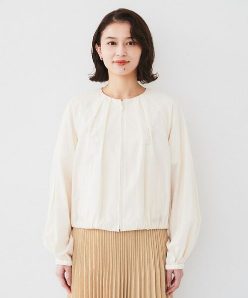 UNTITLED / アンタイトル レザーブルゾン・ジャケット | 【春の軽羽織り】ボリューム袖 ノーカラーブルゾン | 詳細12