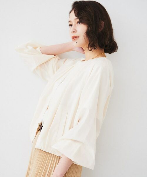 UNTITLED / アンタイトル レザーブルゾン・ジャケット | 【春の軽羽織り】ボリューム袖 ノーカラーブルゾン | 詳細3