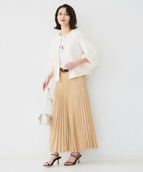 UNTITLED / アンタイトル レザーブルゾン・ジャケット | 【春の軽羽織り】ボリューム袖 ノーカラーブルゾン | 詳細4