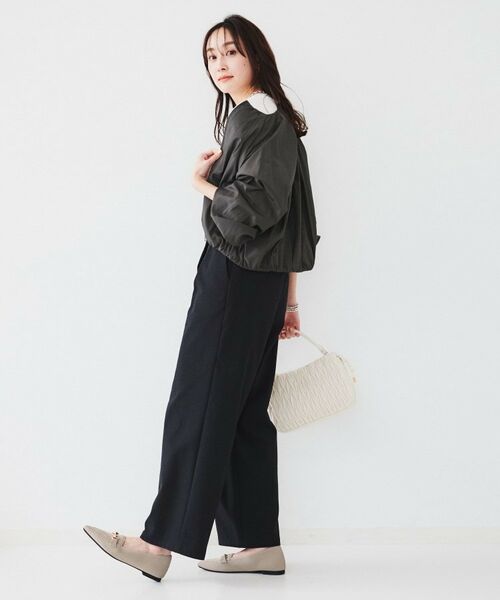 UNTITLED / アンタイトル レザーブルゾン・ジャケット | 【春の軽羽織り】ボリューム袖 ノーカラーブルゾン | 詳細9