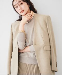 （7月末まで出品）UNTITLED ノーカラージャケット サイズ3 ベージュ UNTITLED / アンタイトル ノーカラージャケット | ファッション