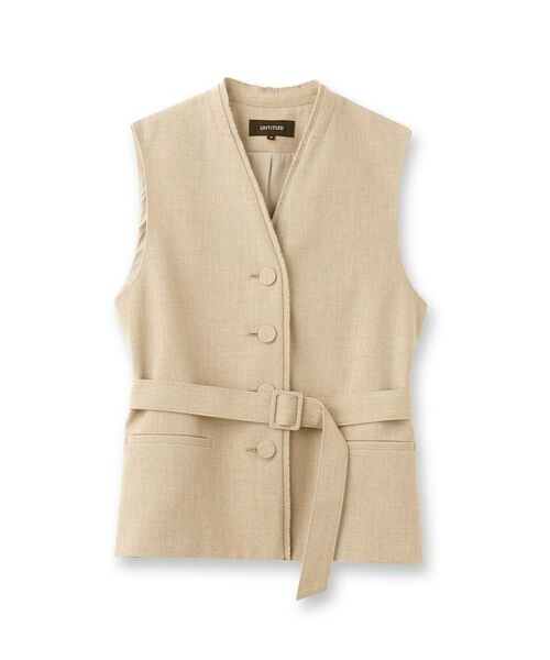 UNTITLED / アンタイトル ベスト | 【セットアップ可能】リネンライクキャンバス ジレ | 詳細1
