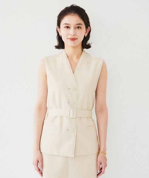 UNTITLED / アンタイトル ベスト | 【セットアップ可能】リネンライクキャンバス ジレ | 詳細14