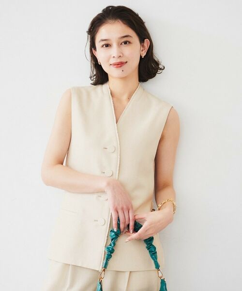 UNTITLED / アンタイトル ベスト | 【セットアップ可能】リネンライクキャンバス ジレ | 詳細2