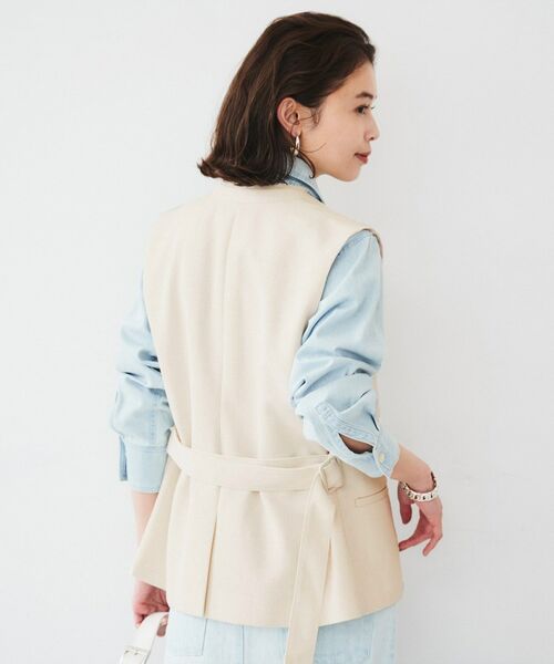 UNTITLED / アンタイトル ベスト | 【セットアップ可能】リネンライクキャンバス ジレ | 詳細3