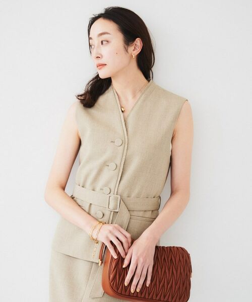 UNTITLED / アンタイトル ベスト | 【セットアップ可能】リネンライクキャンバス ジレ | 詳細9