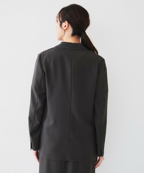 ライトグレー ダブルブレスト テーラードジャケット　夏用 アウトレット】【夏向け】麻調ライトグレー ダブルジャケット