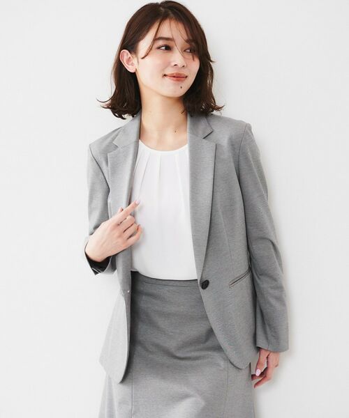 UNTITLED / アンタイトル テーラードジャケット | 【通勤スーツ】コットン混ジャージ テーラードジャケット | 詳細2