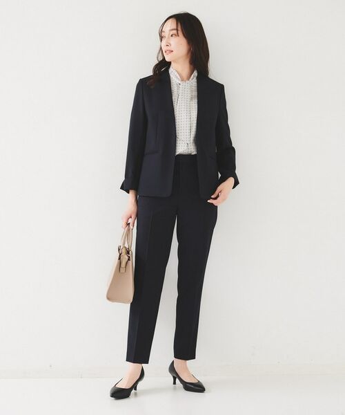 UNTITLED / アンタイトル ノーカラージャケット | 【セットアップ可能】リネンライク カラーレスジャケット | 詳細14