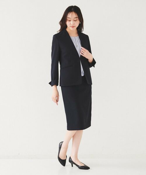 UNTITLED / アンタイトル ノーカラージャケット | 【セットアップ可能】リネンライク カラーレスジャケット | 詳細15