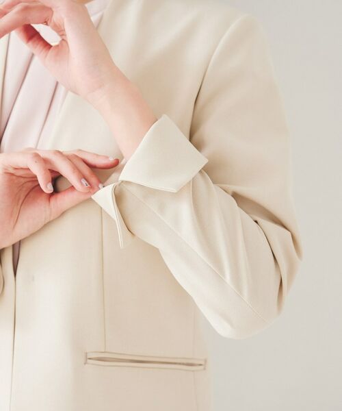 UNTITLED / アンタイトル ノーカラージャケット | 【セットアップ可能】リネンライク カラーレスジャケット | 詳細23