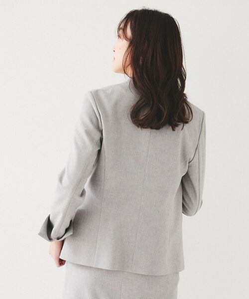UNTITLED / アンタイトル ノーカラージャケット | 【セットアップ可能】リネンライク カラーレスジャケット | 詳細3