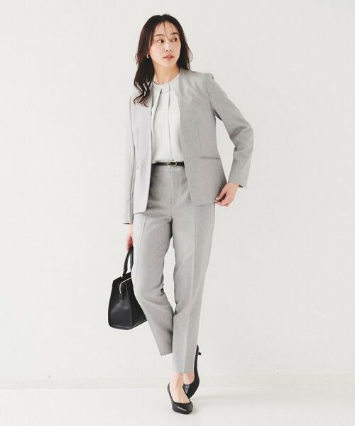 UNTITLED / アンタイトル ノーカラージャケット | 【セットアップ可能】リネンライク カラーレスジャケット | 詳細4