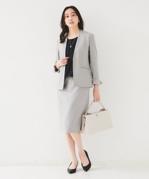 UNTITLED / アンタイトル ノーカラージャケット | 【セットアップ可能】リネンライク カラーレスジャケット | 詳細5