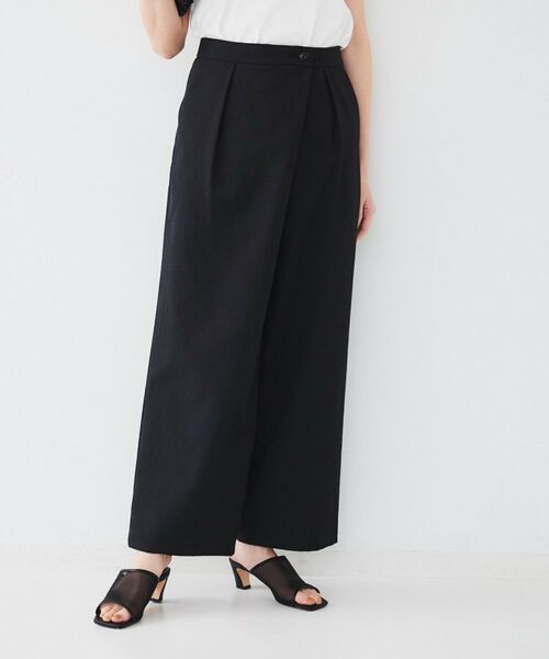 Salire♡カジュアルパンツ セットアップ対応可能】麻調カルゼワイドパンツ（その他パンツ