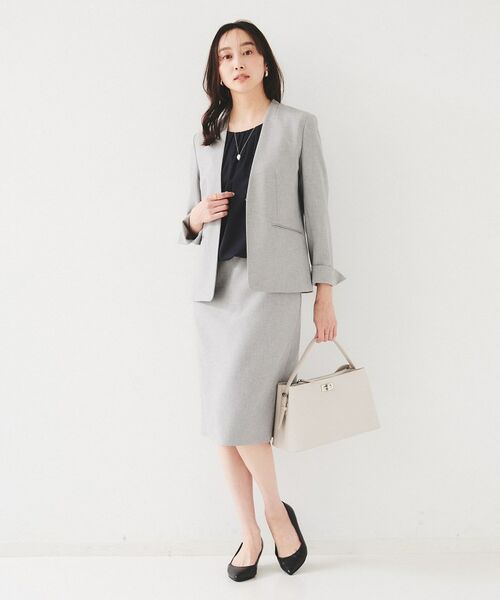 UNTITLED / アンタイトル ミニ・ひざ丈スカート | 【セットアップ可能】リネンライク タイトスカート | 詳細4