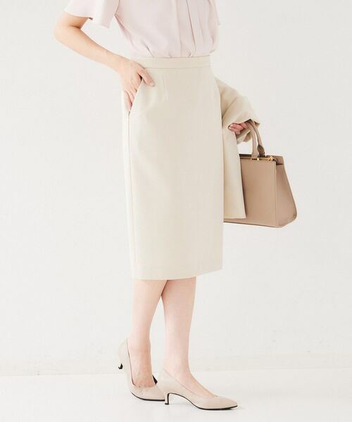 UNTITLED / アンタイトル ミニ・ひざ丈スカート | 【セットアップ可能】リネンライク タイトスカート | 詳細8