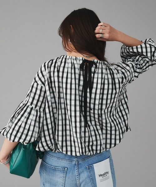 UNTITLED / アンタイトル シャツ・ブラウス | 【MARILYN MOON】前後2way クレープチェックバルーンスリーブブラウス | 詳細1