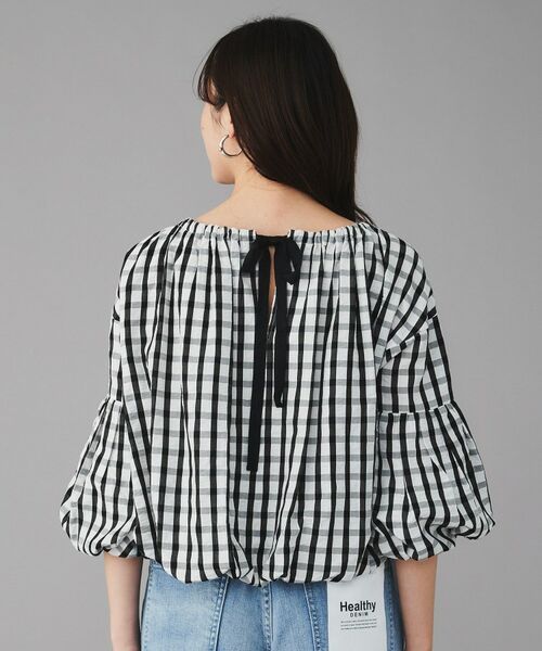 UNTITLED / アンタイトル シャツ・ブラウス | 【MARILYN MOON】前後2way クレープチェックバルーンスリーブブラウス | 詳細7