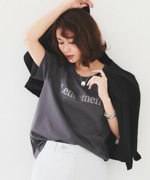 UNTITLED/アンタイトル プリントジャージTシャツ チャコールグレー(113) 50(6L) UNTITLED/アンタイトル プリントジャージTシャツ チャコールグレー(113) 50(6L)